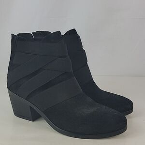 Eileen Fisher Willis Black Suede Leather Women's Ankle Boots
